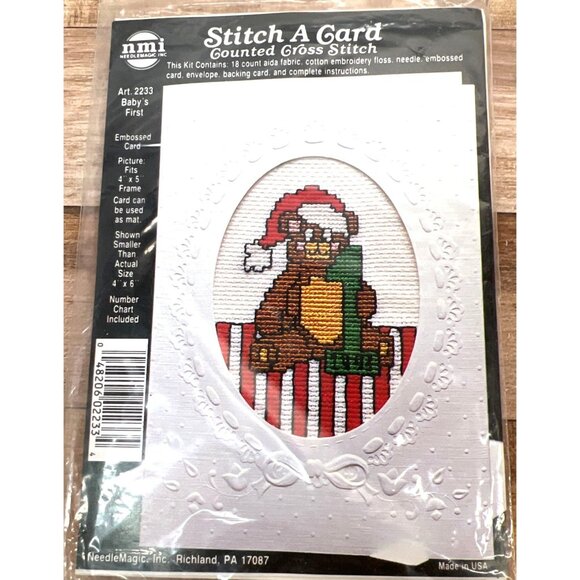 NeedleMagic Stitch A Card Cross Stitch Kit Set - Babys First & Friends Christmas - Picture 2 of 4